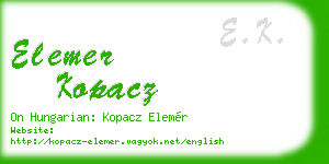 elemer kopacz business card