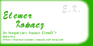 elemer kopacz business card